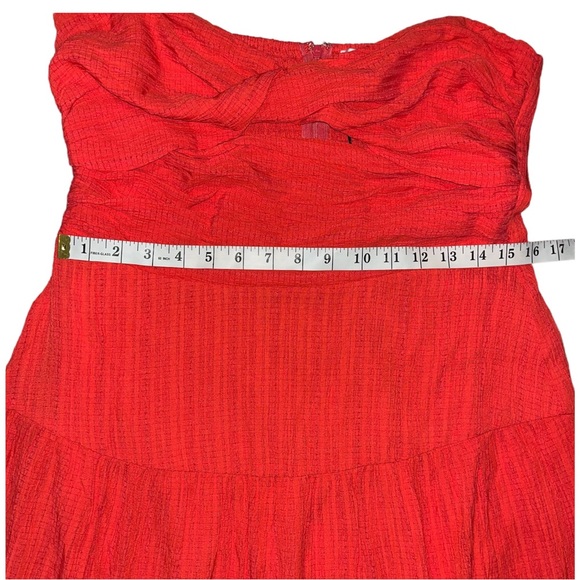 THML Josie Red Strapless Midi Dress with Bow Detail Size XL - Picture 15 of 16